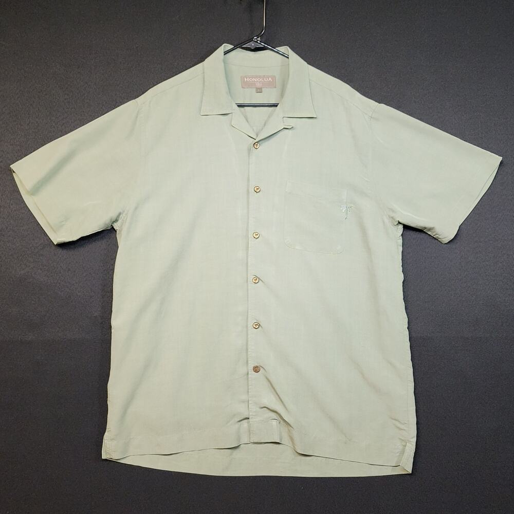 Honolua Surf Co. Mens Button Down Shirt Size Large Light Green Relaxed Fit